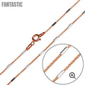 Rose Gold Plated 925 Sterling Silver 6 Sided Diamond Cut Tube Chains 1.1mm - CH181 RGP