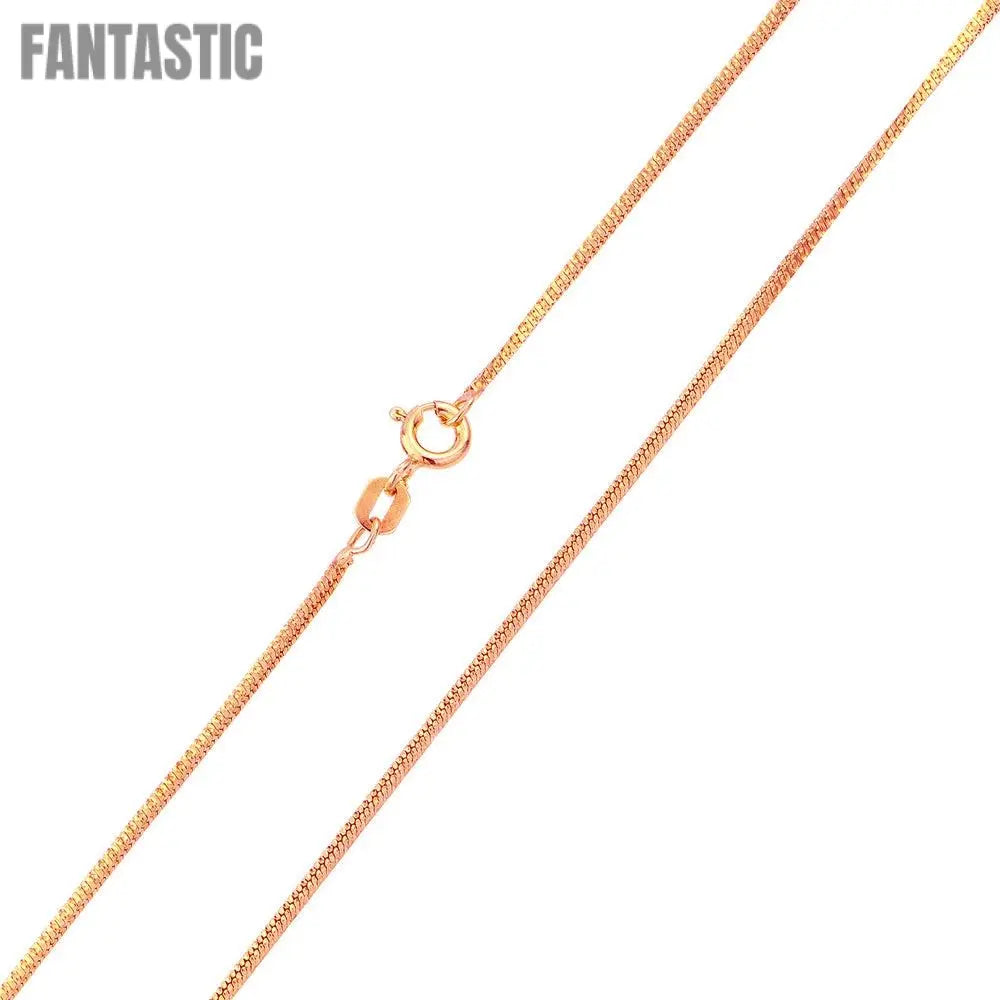 Rose Gold Plated 925 Sterling Silver Square Sided Snake 025 Chain 0.9mm - CH152 RGP Fantastic NYC