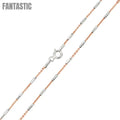 Rose Gold Plated 925 Sterling Silver Tube Brite P-W DC Chain 1.3mm - CH172 RGP