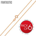 Rose Gold Plated Cable 020 Chain 1mm (6-Pack) - CH170 RGP