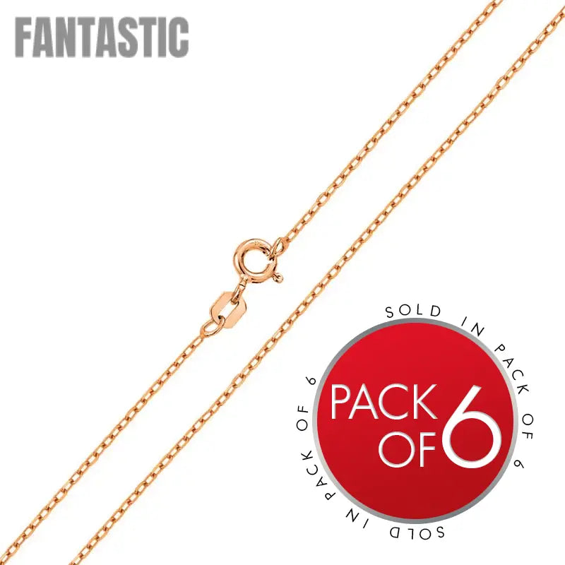 Rose Gold Plated Cable 020 Chain 1mm (6-Pack) - CH170 RGP Fantastic NYC
