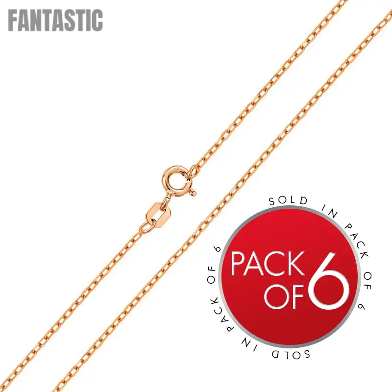 Rose Gold Plated Cable 025 Chain 1.3mm (6-Pack) - CH171 RGP Fantastic NYC