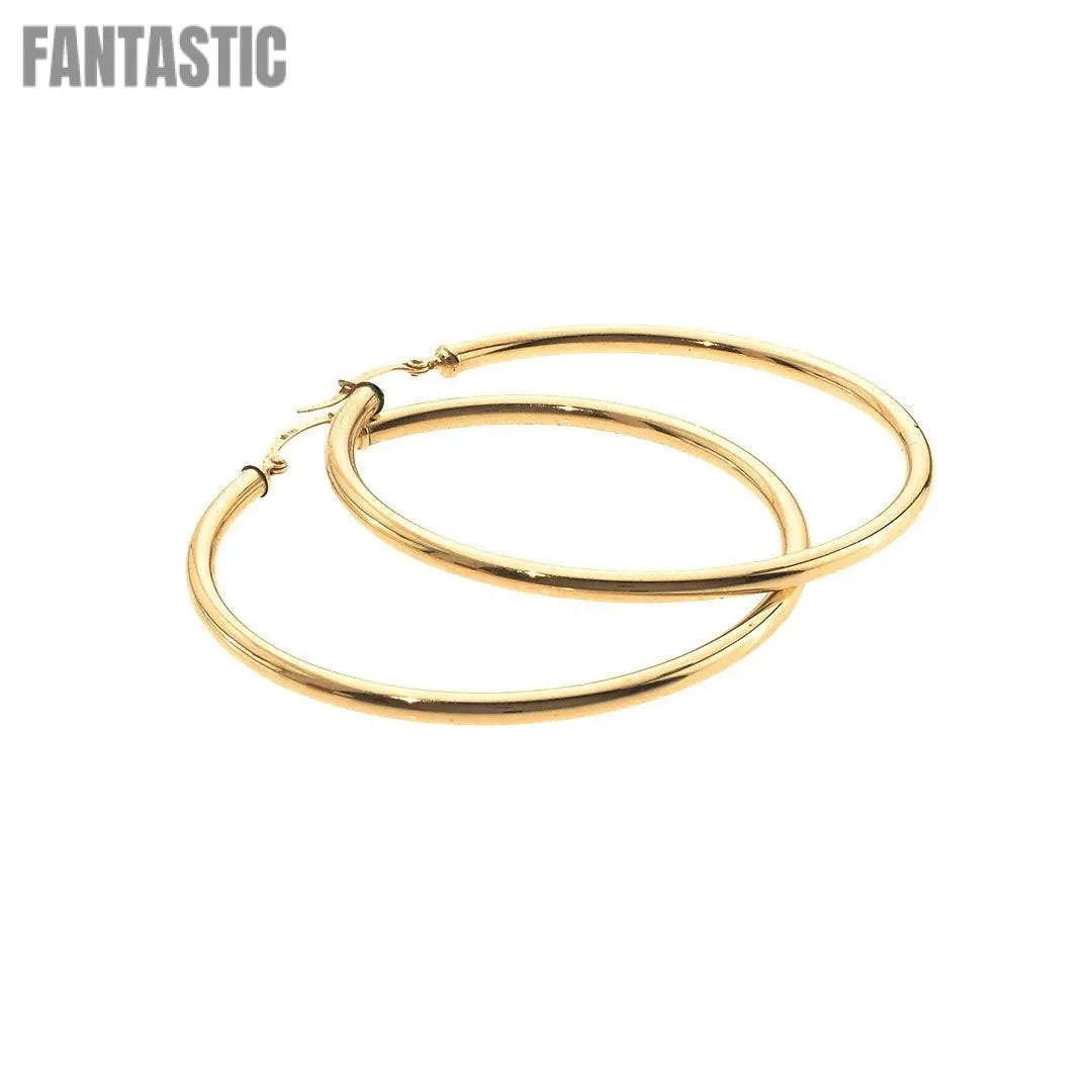 Round Hoop Earrings | Ladies | 14K Gold - Fantastic Jewelry NYC