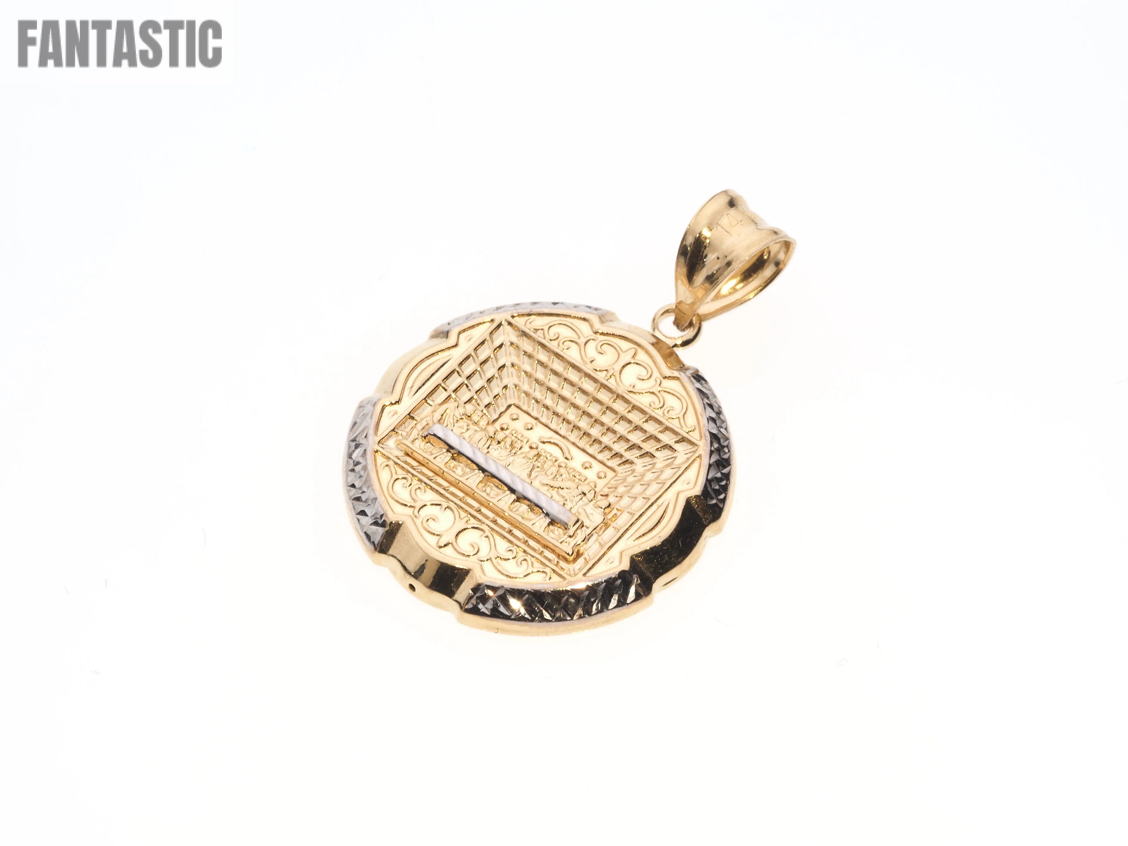 Rounded The Last Supper Pendant | 14K Gold With Cz - Fantastic Jewelry NYC LLC