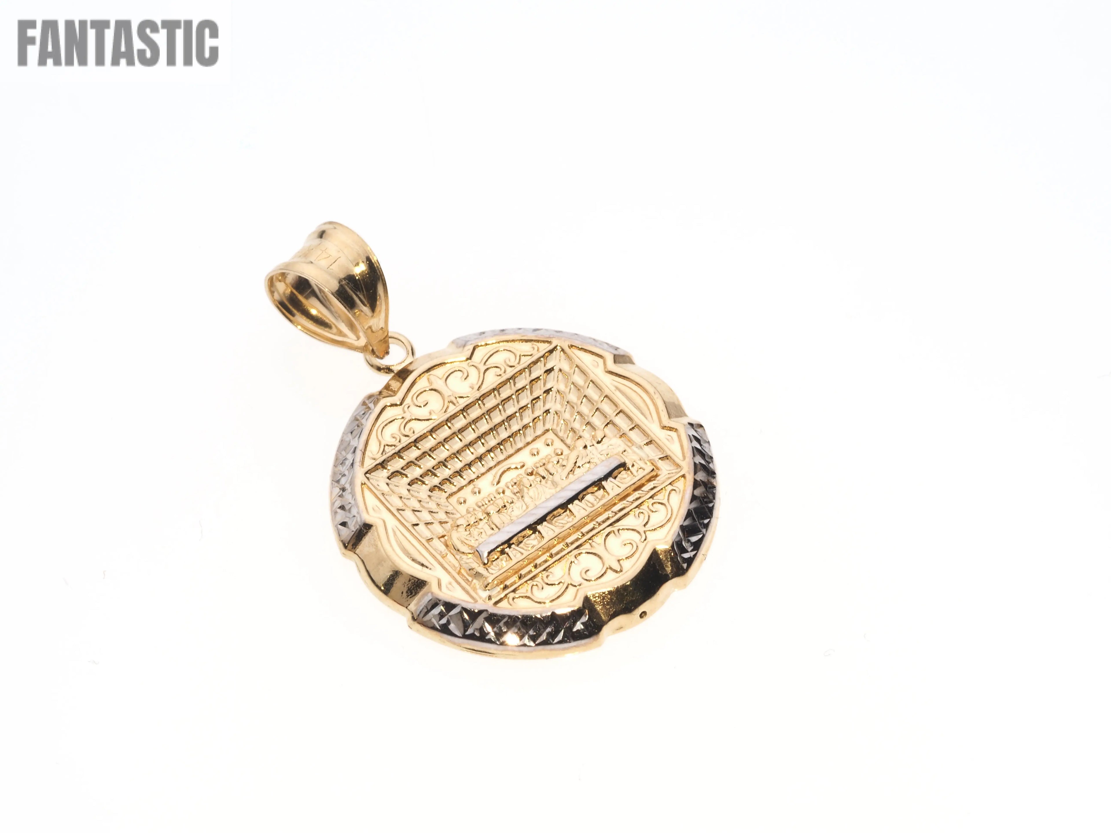 Rounded The Last Supper Pendant | 14K Gold With Cz - Fantastic Jewelry NYC LLC