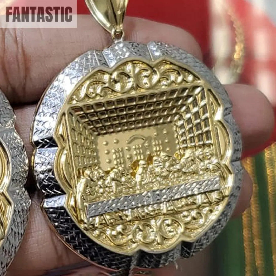 Rounded The Last Supper Pendant | 14K Gold medium size Fantastic Jewelry NYC