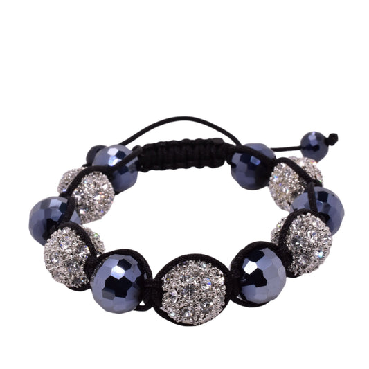 Stainless Steel Crystal and Hematite Beads Shamballa Bracelet - SBB00038 Fantastic Jewelry NYC