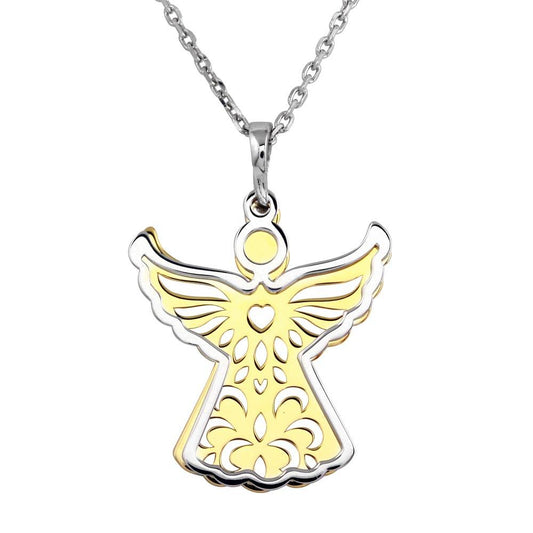 Two-Tone 925 Sterling Silver Angel Necklace - SOP00013 SPI