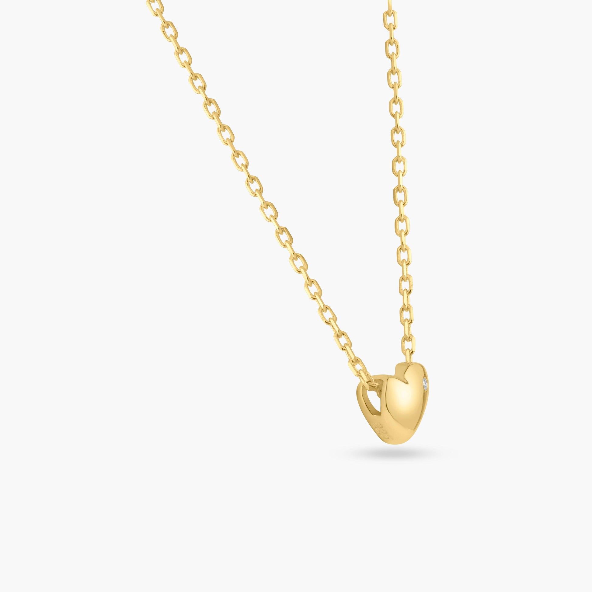 Gold Plated 925 Sterling Silver Small Heart with Stone Necklace - STP01542GP SPI