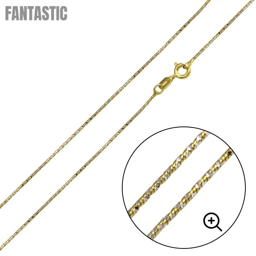 Silver 925 Gold Plated Round Snake DC Chain 0.8mm - CH361 GP Fantastic NYC