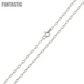 Silver 925 Rhodium Plated Wide Oval Diamond Cut Link 025 Chain 2mm - CH119 RH