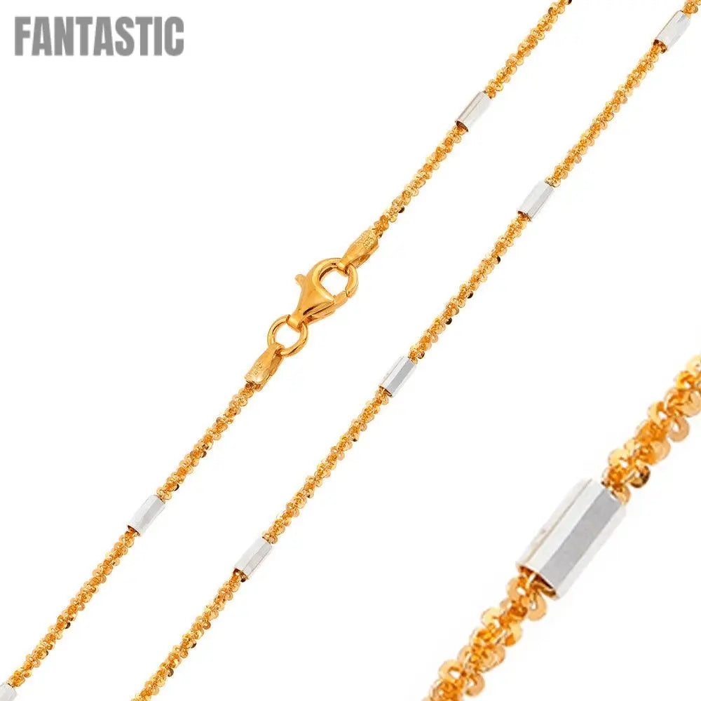 Silver 925 Rose Gold Plated Tubes On Roc 030 Chain 2mm - CH150 RGP Fantastic NYC