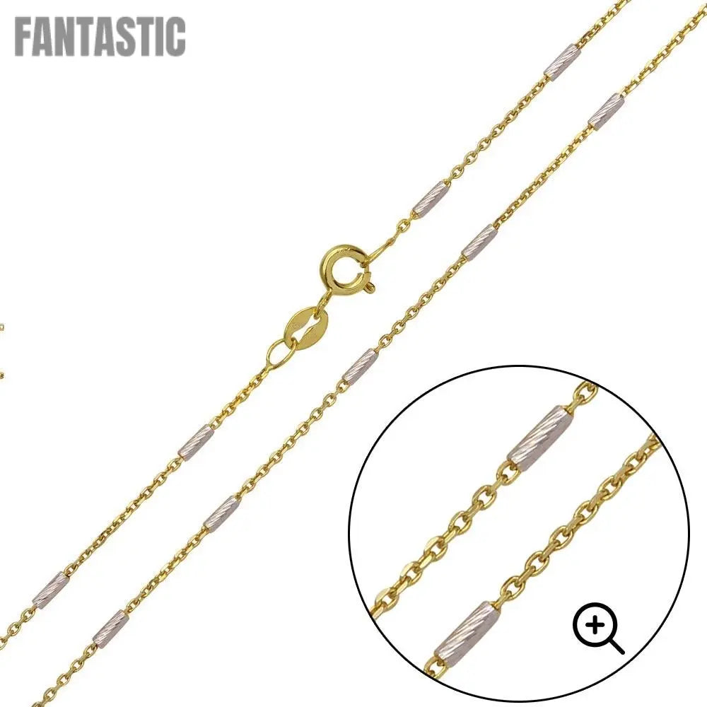Silver Gold Plated Rolo Slash Multi Tube Link Chains 1.3mm - CH373 GP Fantastic NYC