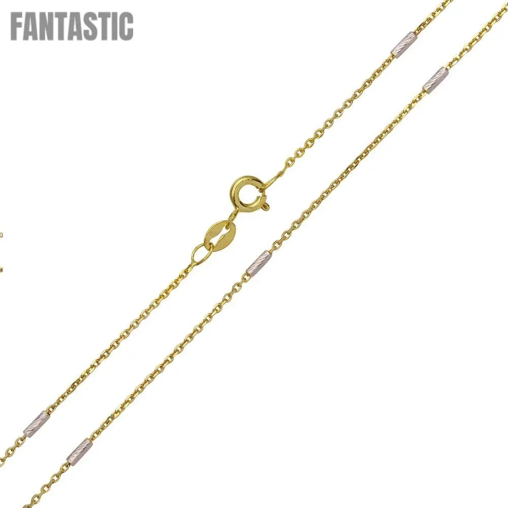 Silver Gold Plated Rolo Slash Tube Link Chains 1.3mm - CH372 GP Fantastic NYC