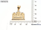 14K gold Square Last Supper pendant detail