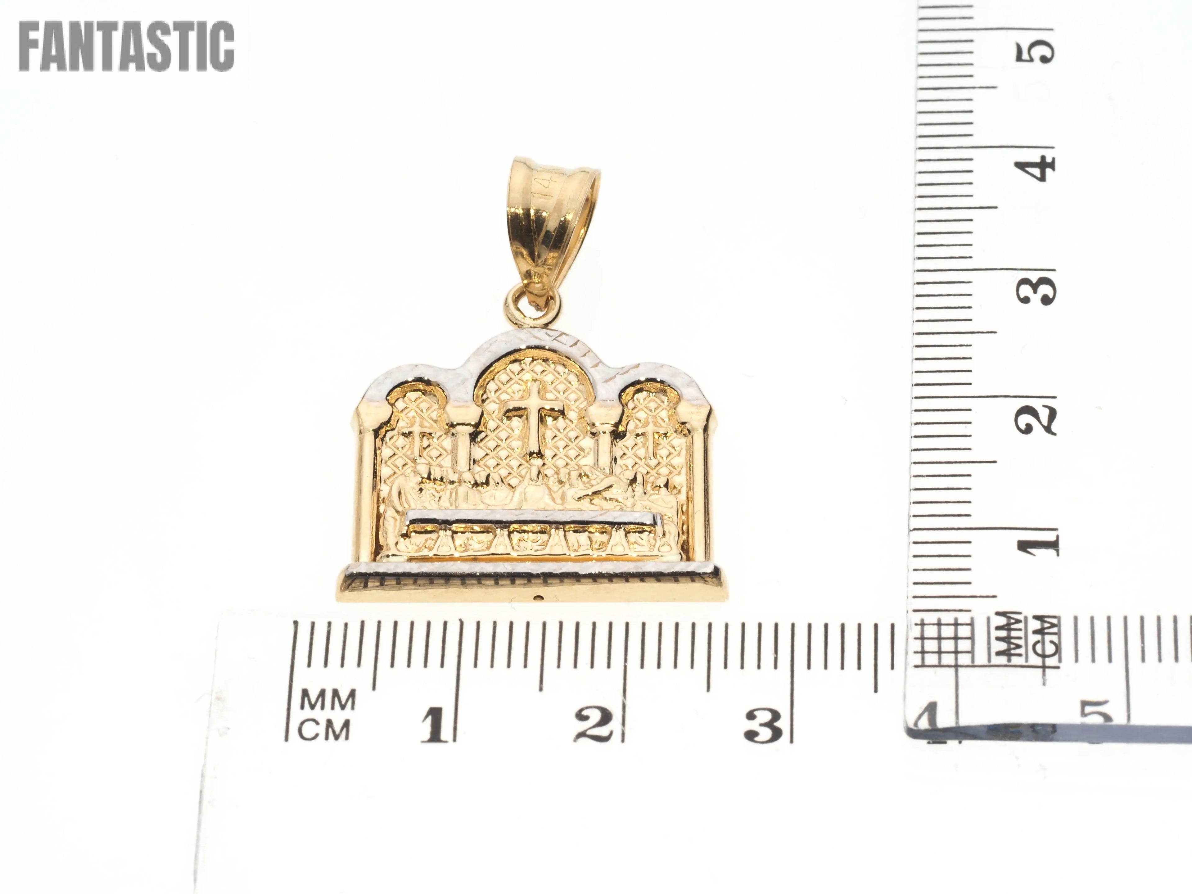 Square The Last Supper Pendant | 14K Gold - Fantastic Jewelry NYC LLC