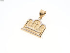14K gold Square Last Supper pendant side view
