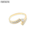 Anillo con engaste de tensión | Oro de 14K con circonita cúbica