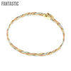 Tri-Color Fancy  Bracelet 14K Gold
