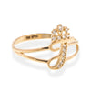 Jeweled Majesty: Crown Initial Letter 'J' Ring in 14K Gold with CZ - Shop Now!