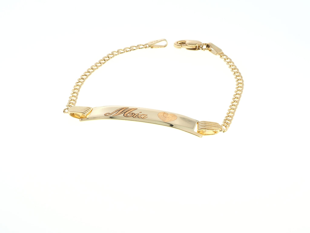 Brazalete ID Cuban Link para Niños en Oro Amarillo de 14K
