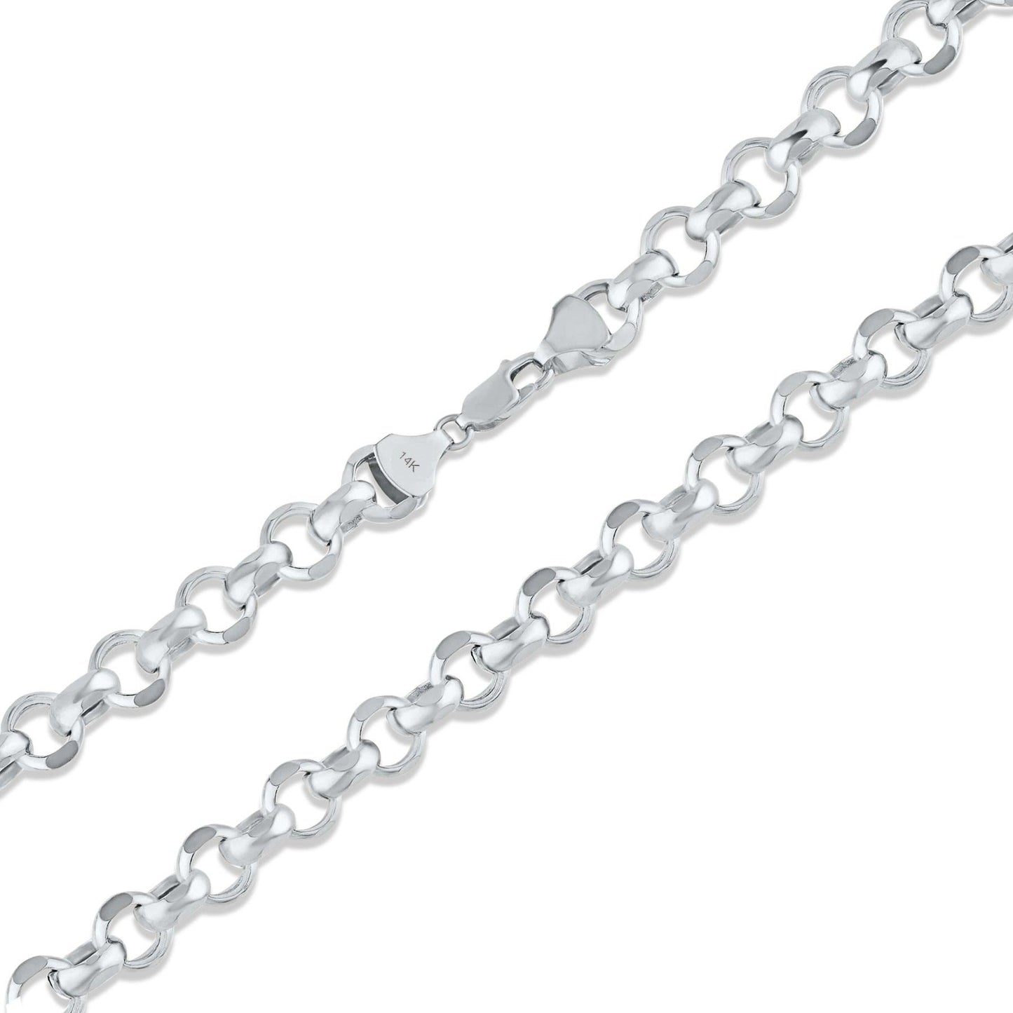 14K Gold- Rolo Chain (White Gold)