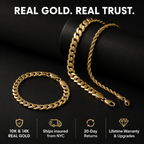 10K and 14K real gold, insured shipping from NYC, 30-day returns, lifetime warranty and upgrades