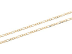 14K yellow gold hollow Figaro chain detail