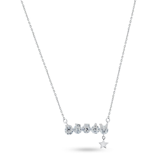 Rhodium Plated 925 Sterling Silver CZ Dream Necklace - GMN00206 SPI