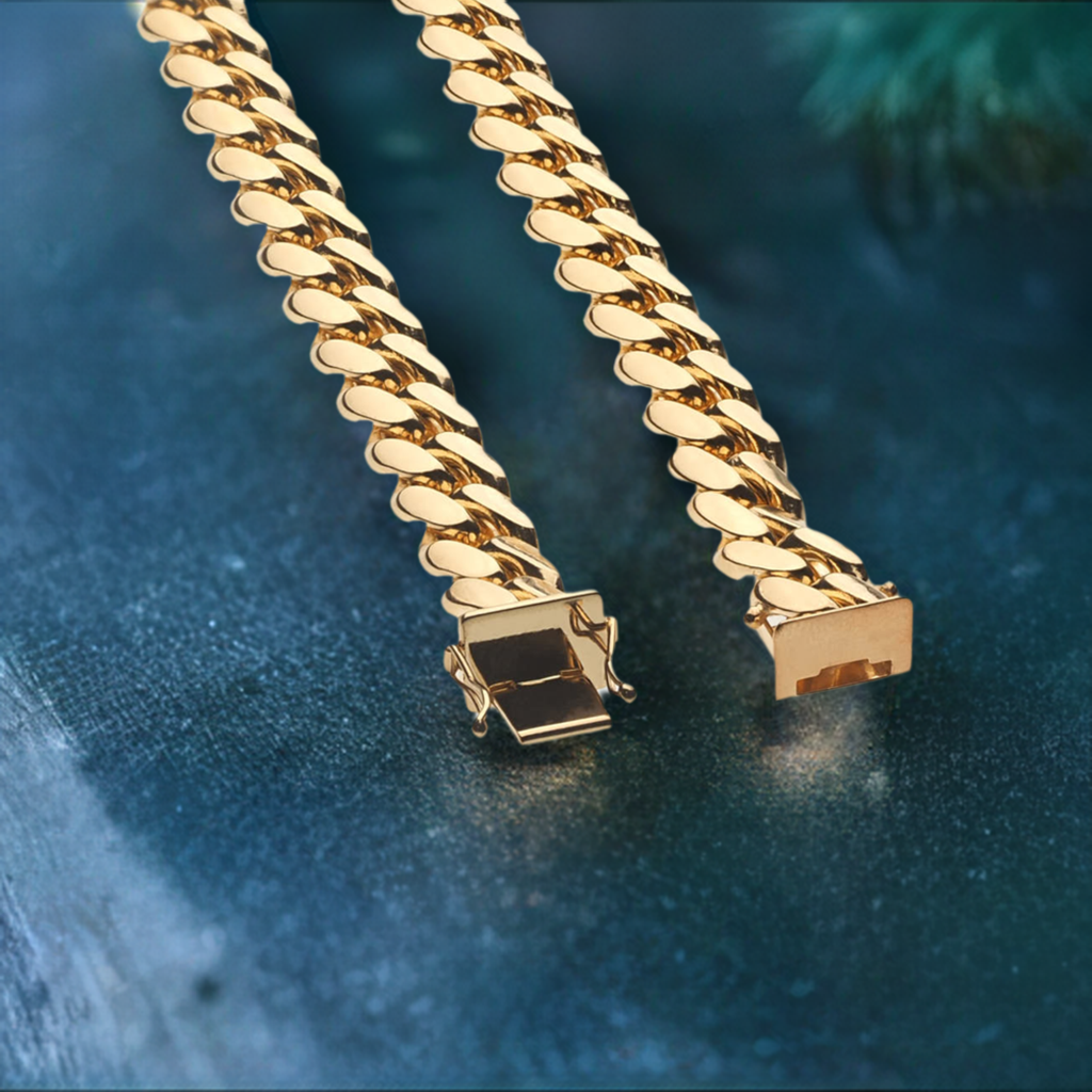 10K Gold Semi-Solid Miami Cuban Link Chain Fantastic Jewelry NYC