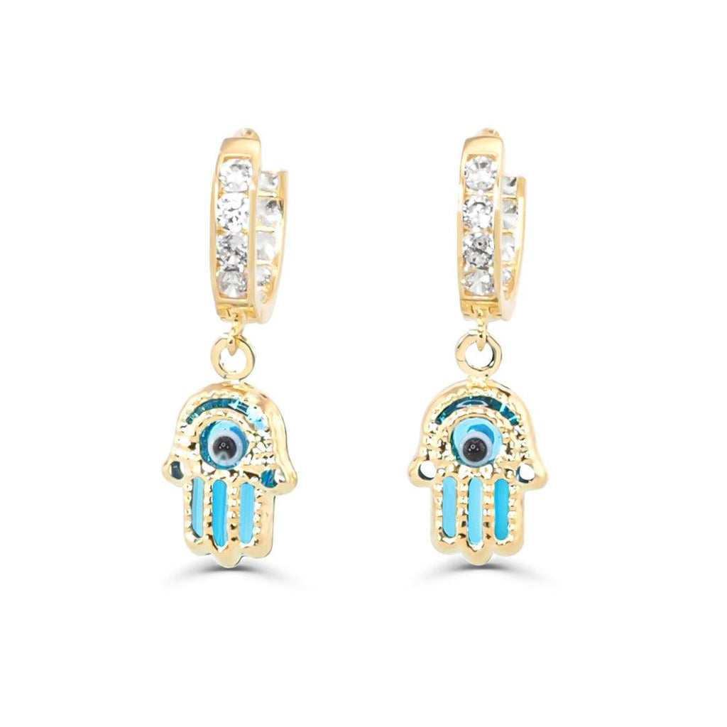 Evil Eye Stud Earrings in 14K Gold - A Symbol of Protection and Style