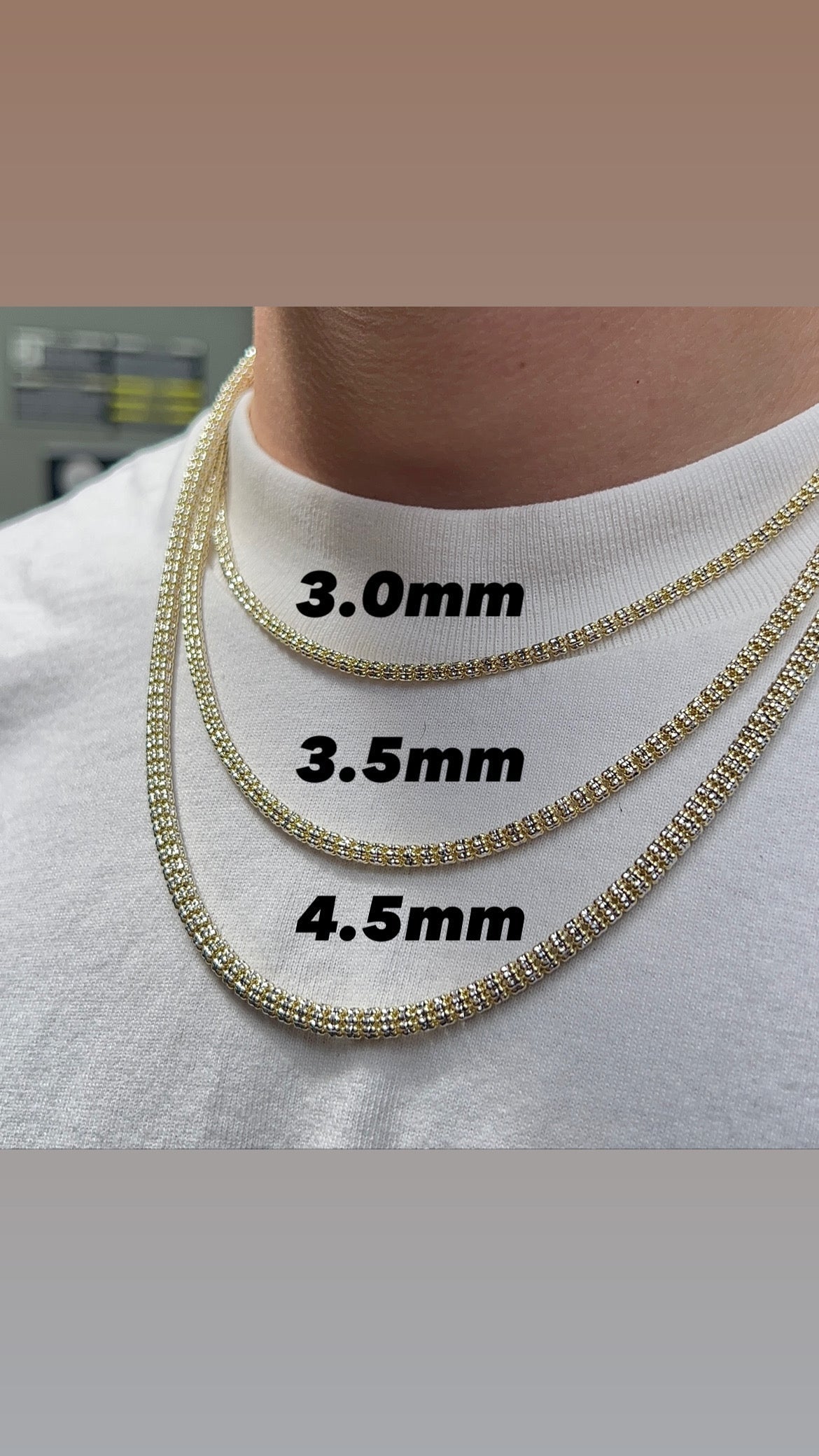 14K Gold- Ice Chain (Rose Gold) Fantastic NYC