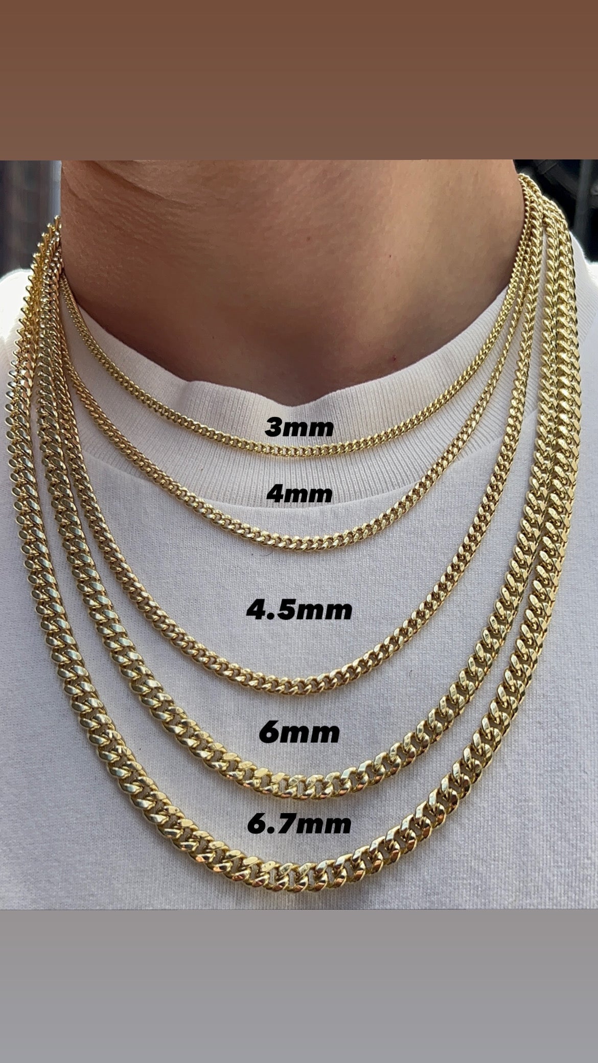10K Gold- Hollow Miami Cuban Chain Fantastic NYC