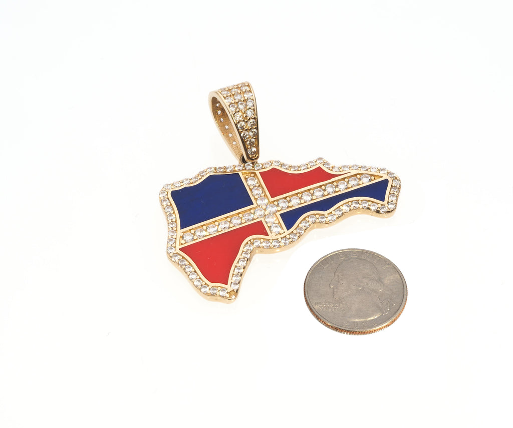 Dominican Republic Map-Flag Pendant