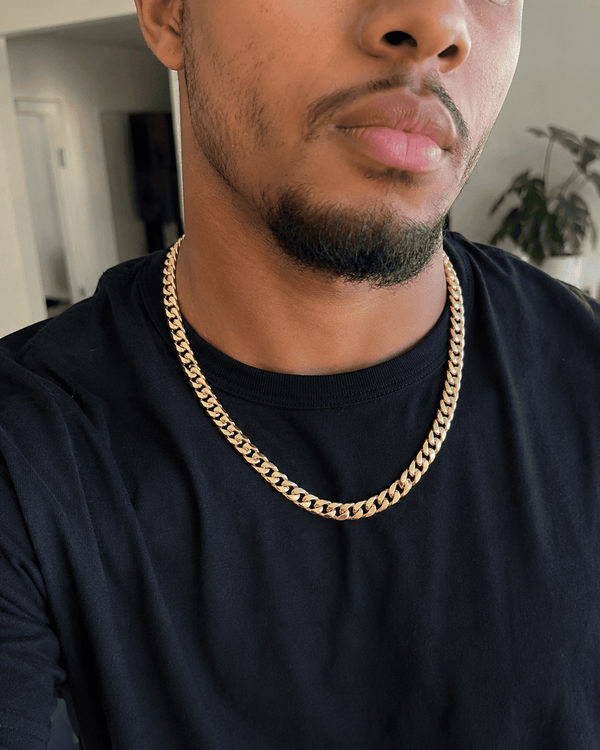 Miami Cuban Link Chain — verified buyer wearing 10K/14K gold from Fantastic Jewelry NYC