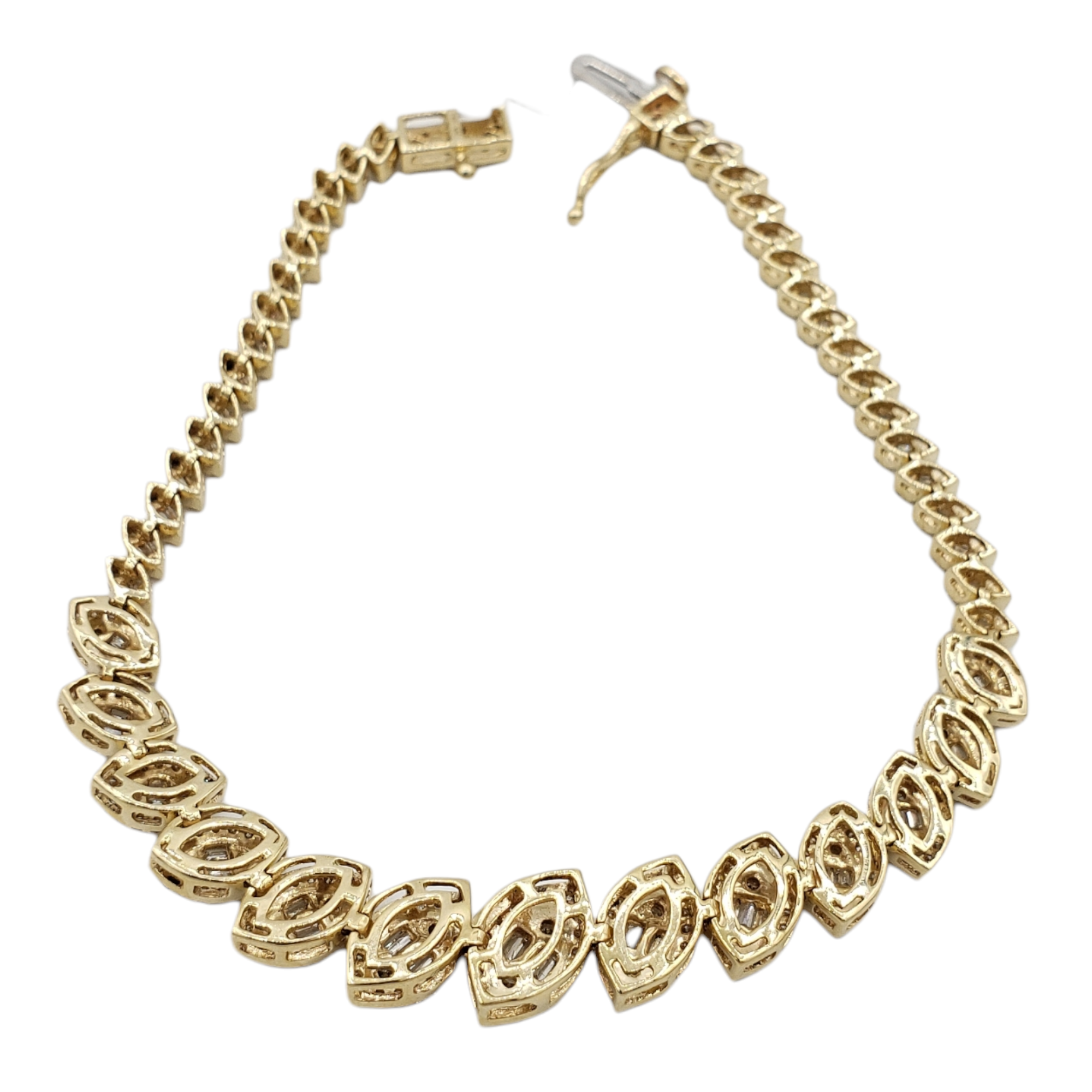 14k Baguette Evil Eye Bracelet #27530 Fantastic NYC