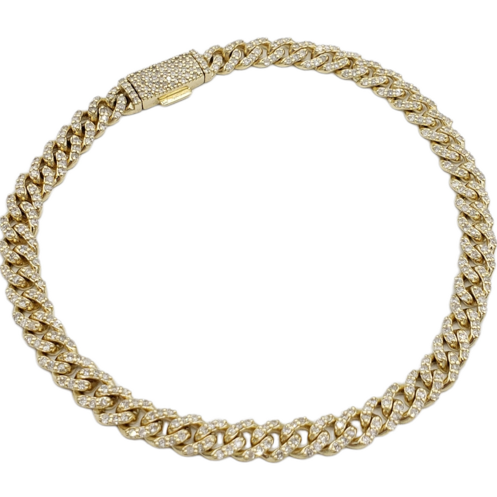 10K Gold- Iced Out Diamond Miami Cuban Bracelets (6mm) Fantastic NYC