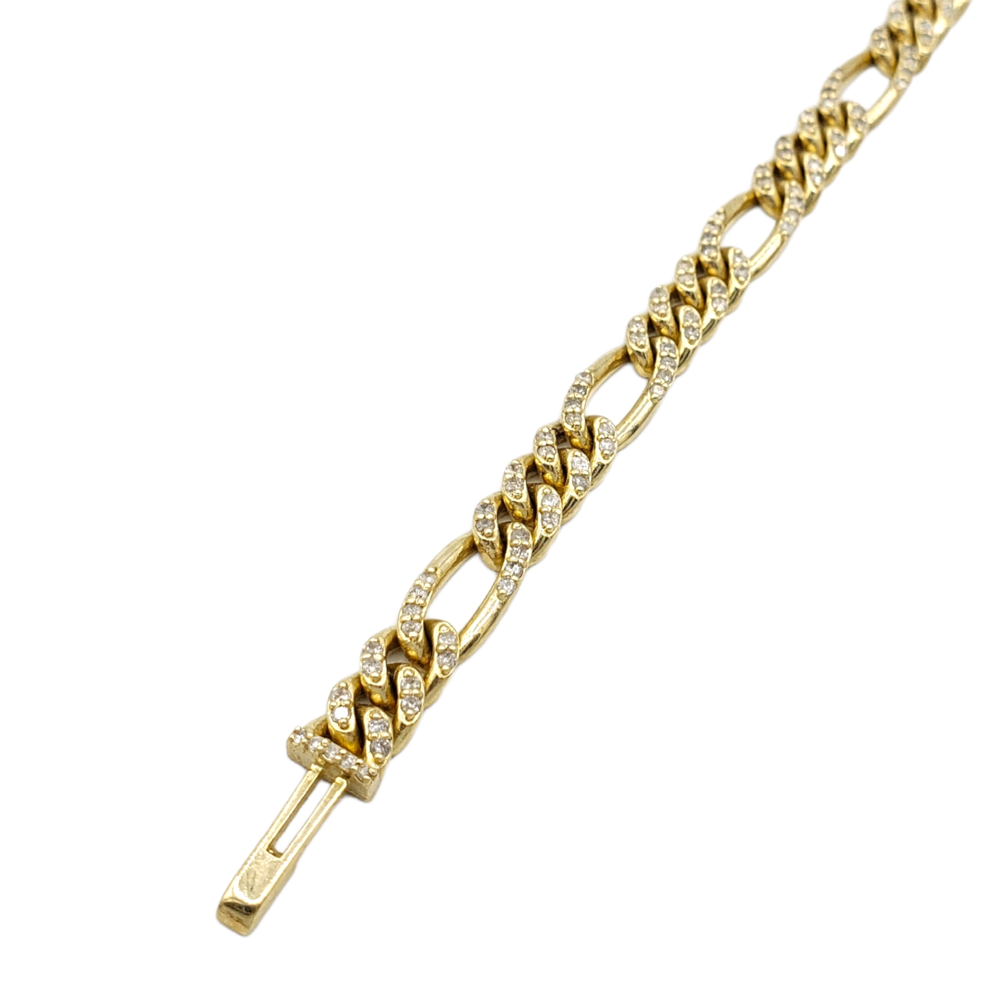 10K Gold- Iced Out Diamond Figaro Bracelets Fantastic NYC