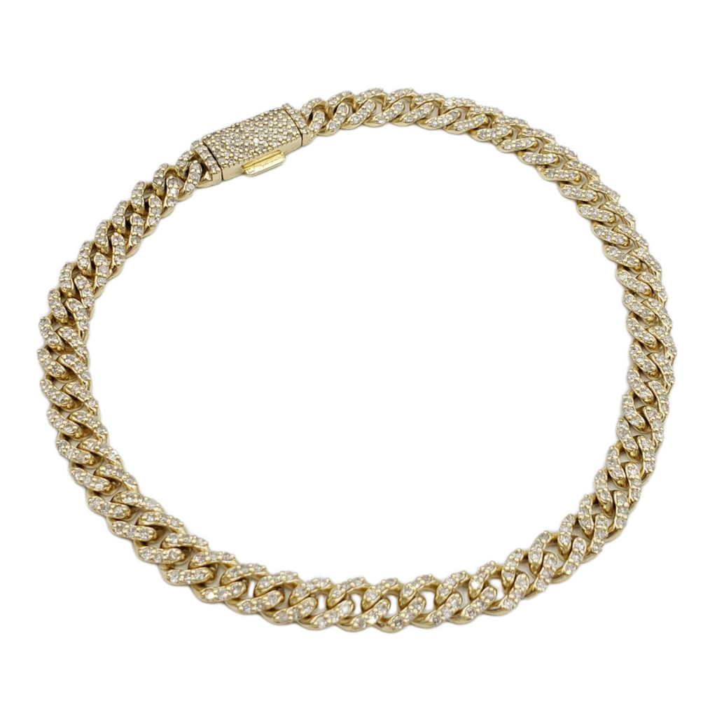 10K Gold- Iced Out Diamond Miami Cuban Bracelets(5mm) Fantastic NYC