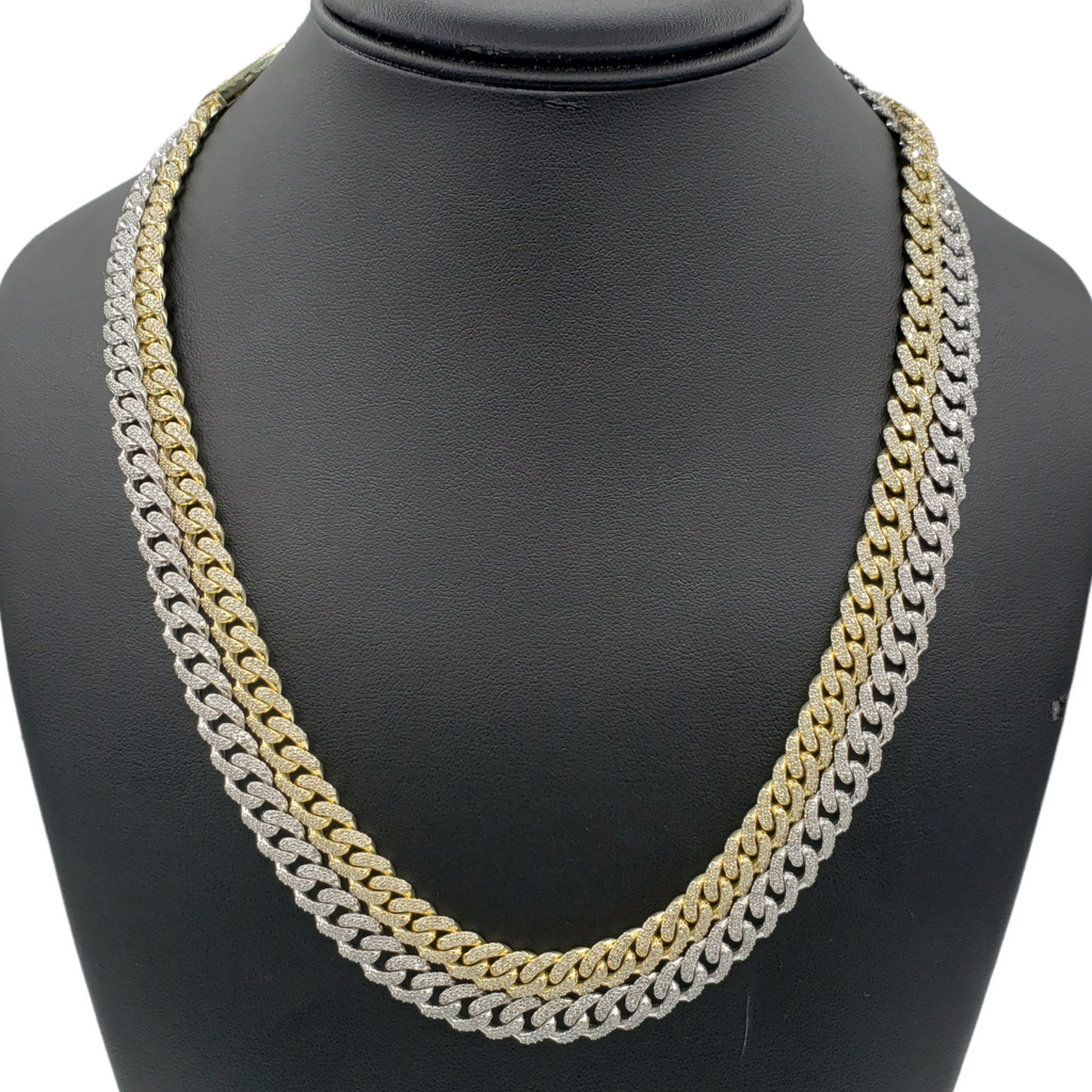 10K Gold- Iced Out Diamond Miami Cuban Chains (8mm) Fantastic NYC