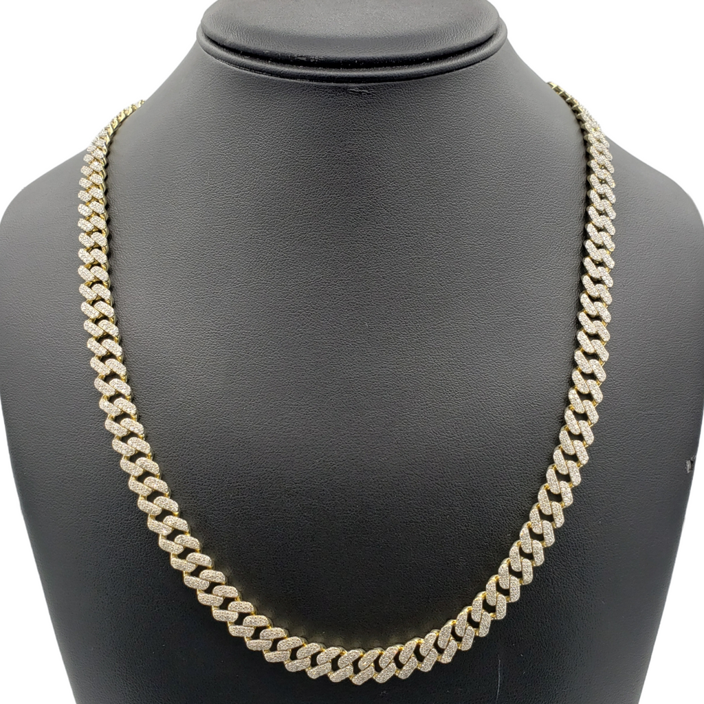 10K Gold- Iced Out Diamond Miami Cuban Chain (10mm) Fantastic NYC