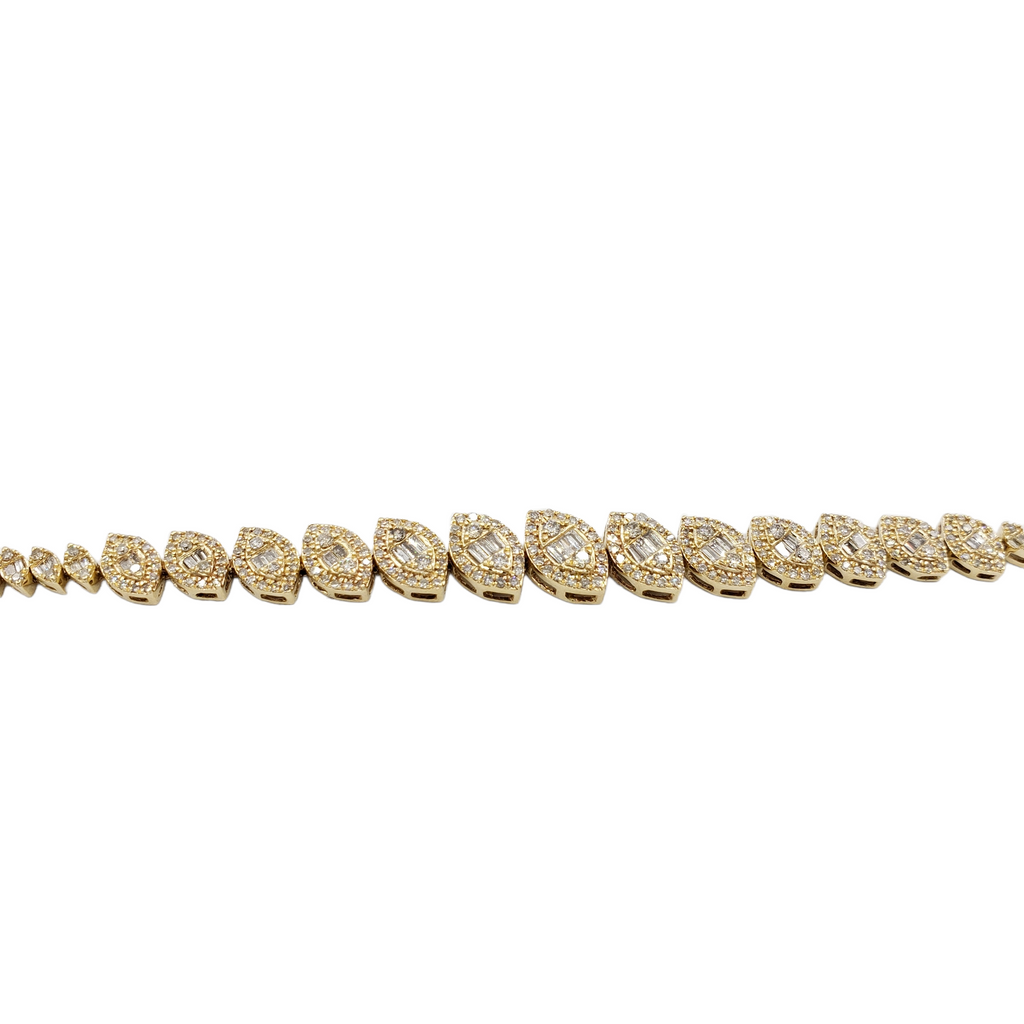 14k Baguette Evil Eye Bracelet #27530 Fantastic NYC