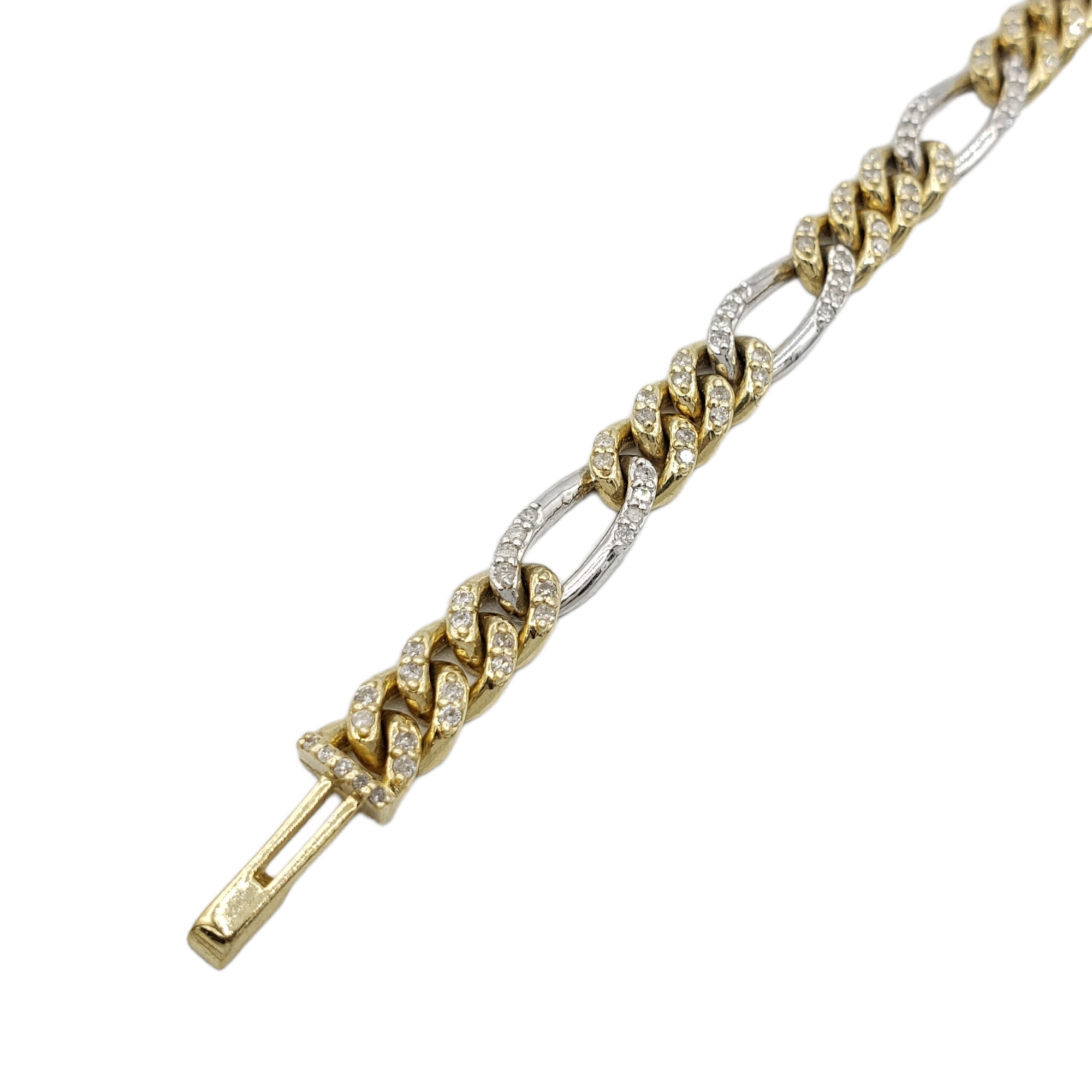 10K Gold- Iced Out Diamond Figaro Bracelets Fantastic NYC
