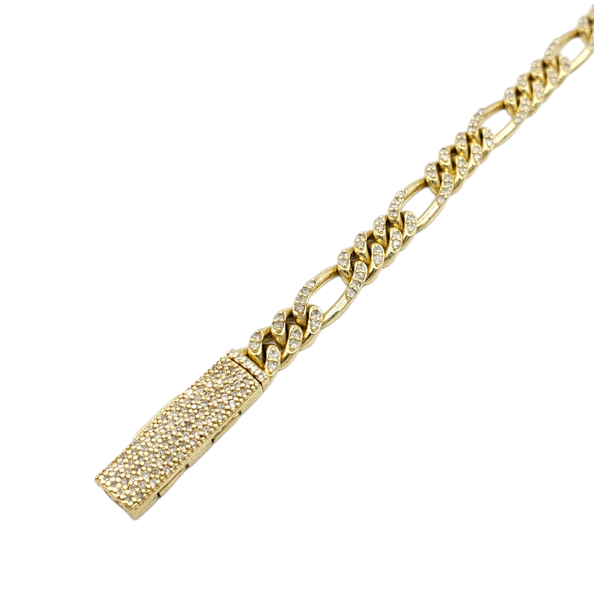 10K Gold- Iced Out Diamond Figaro Bracelets Fantastic NYC