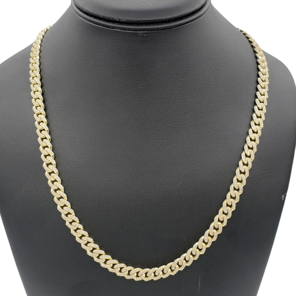 10K Gold- Iced Out Diamond Miami Cuban Chains (8mm) Fantastic NYC