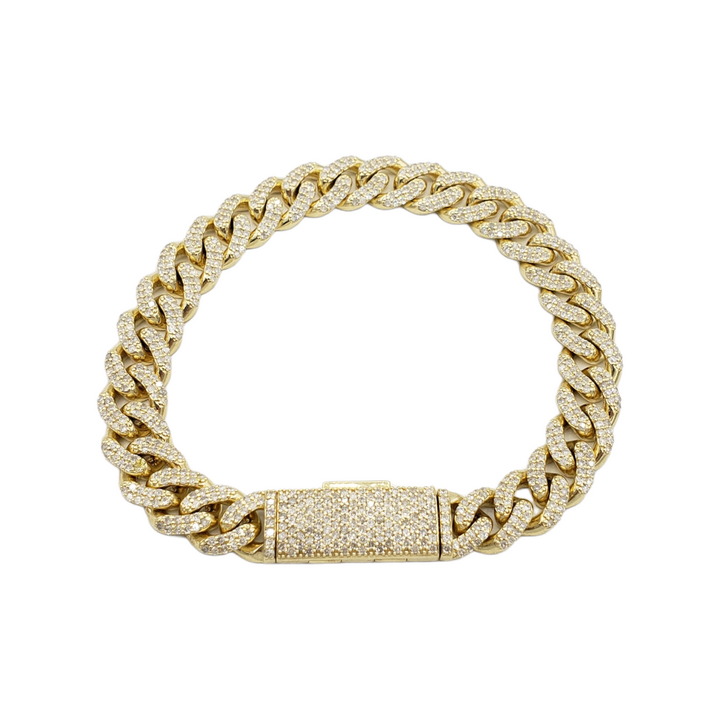 10K Gold- Iced Out Diamond Miami Cuban Bracelets (10mm) Fantastic NYC