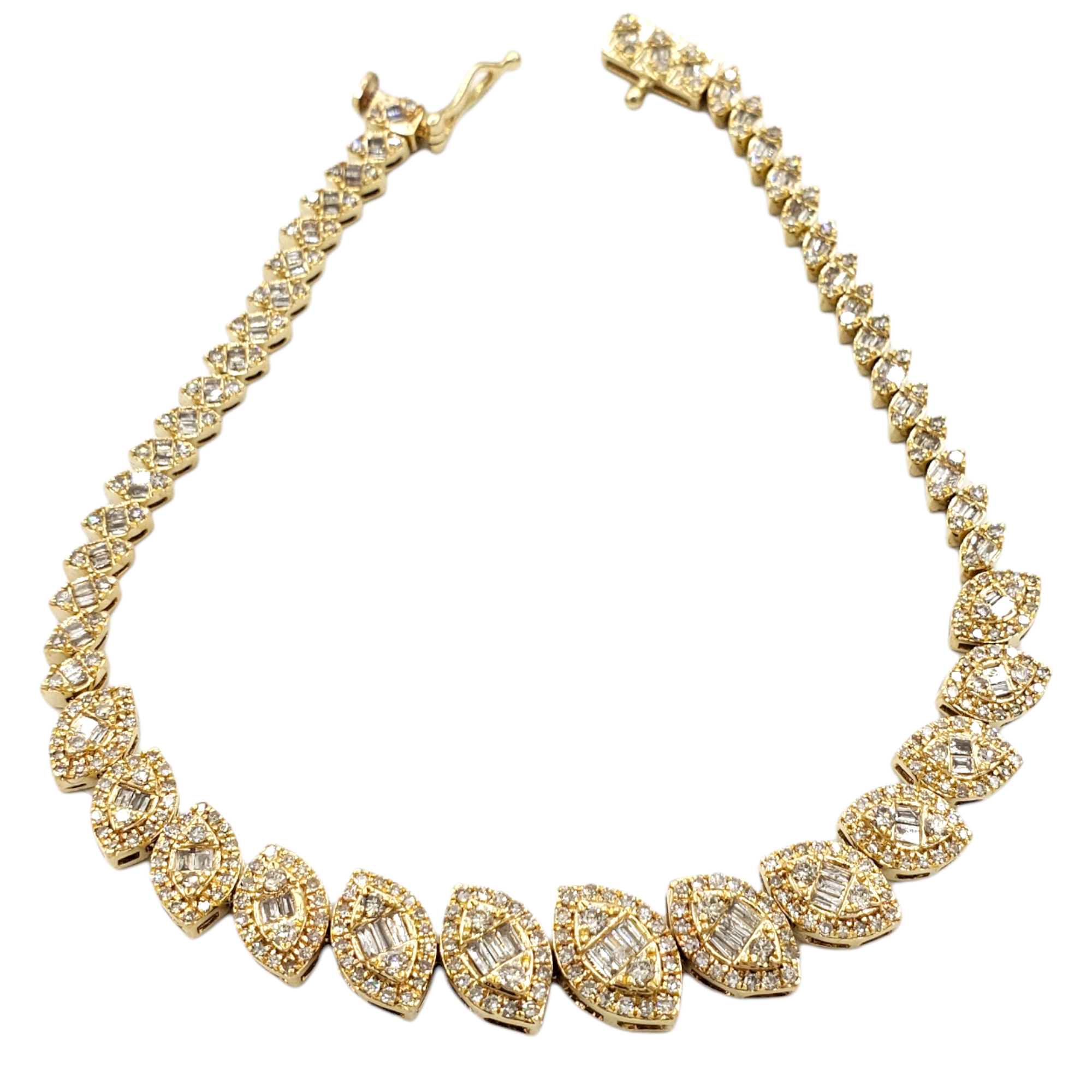 14k Baguette Evil Eye Bracelet #27530 Fantastic NYC