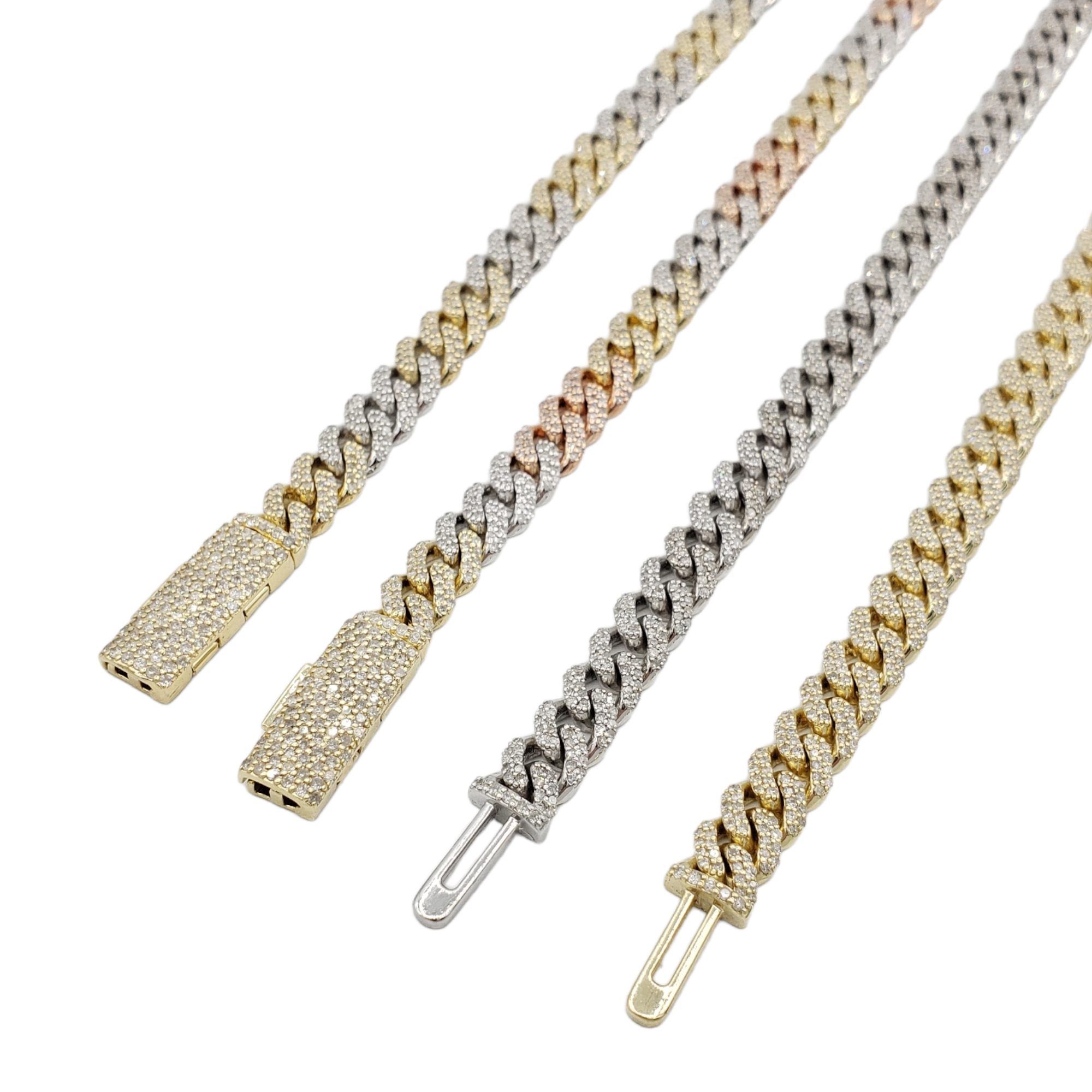 10K Gold- Iced Out Diamond Miami Cuban Bracelets (7mm) Fantastic NYC