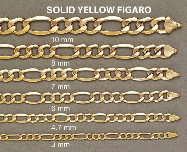 10K Gold Classic Figaro Chain Fantastic Jewelry NYC