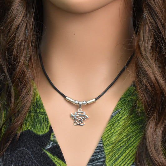 925 Sterling Silver Chinese Character Love Rubber Necklace- SPN00003 Fantastic Jewelry NYC